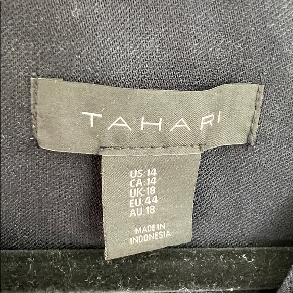🪅TAHARI Black Linen Blend Button Front Sleeveless Shift Dress Size 14 - Picture 5 of 8